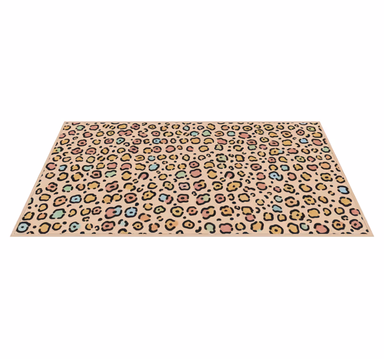 Alfombra vinílica dormitorio leopardo pastel color - TenVinilo