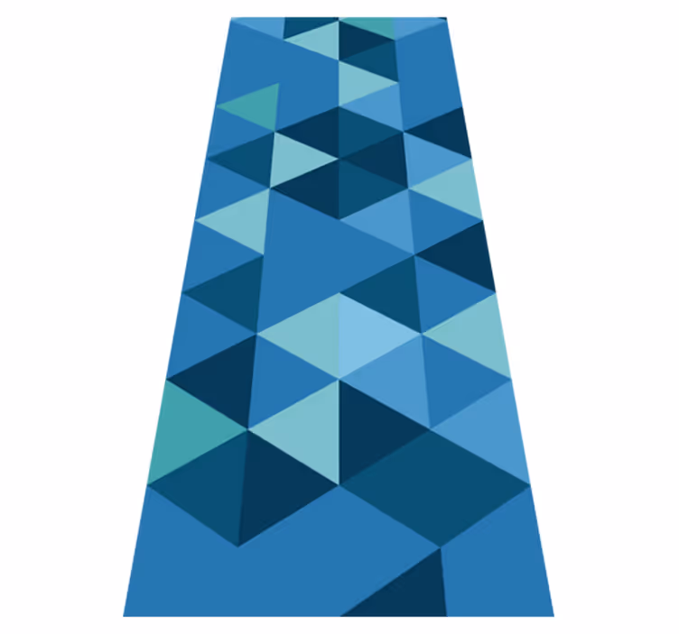 Alfombra vinílica dormitorio cuadrados geométricos azules - TenVinilo
