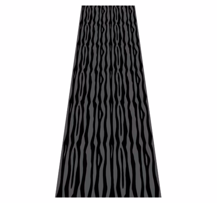 Alfombra vinílica dormitorio rayas onduladas negras y grises - TenVinilo