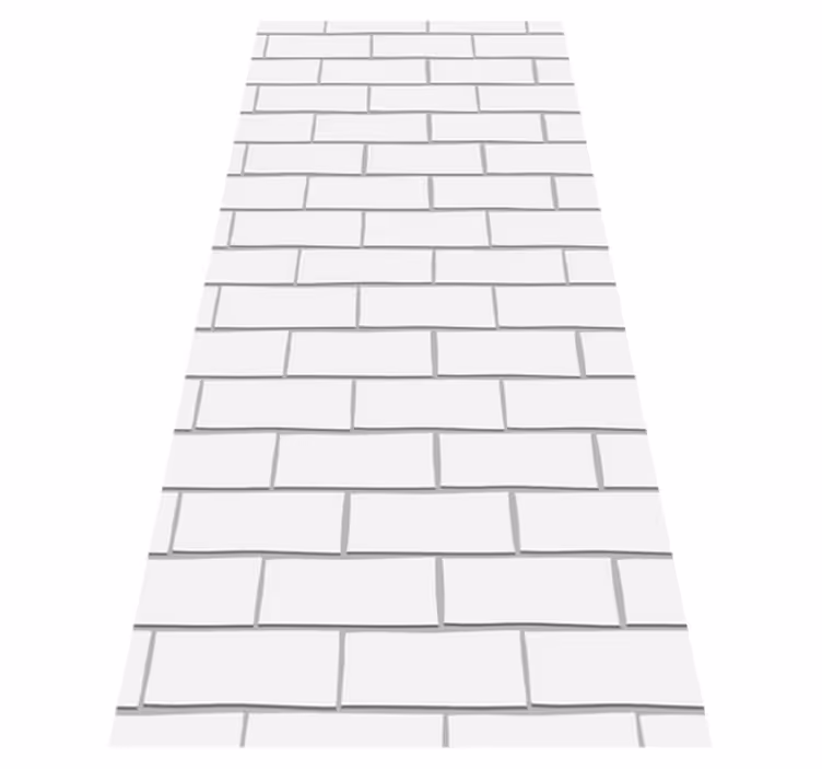 Alfombra vinílica dormitorio ladrillos gruesos blancos - TenVinilo