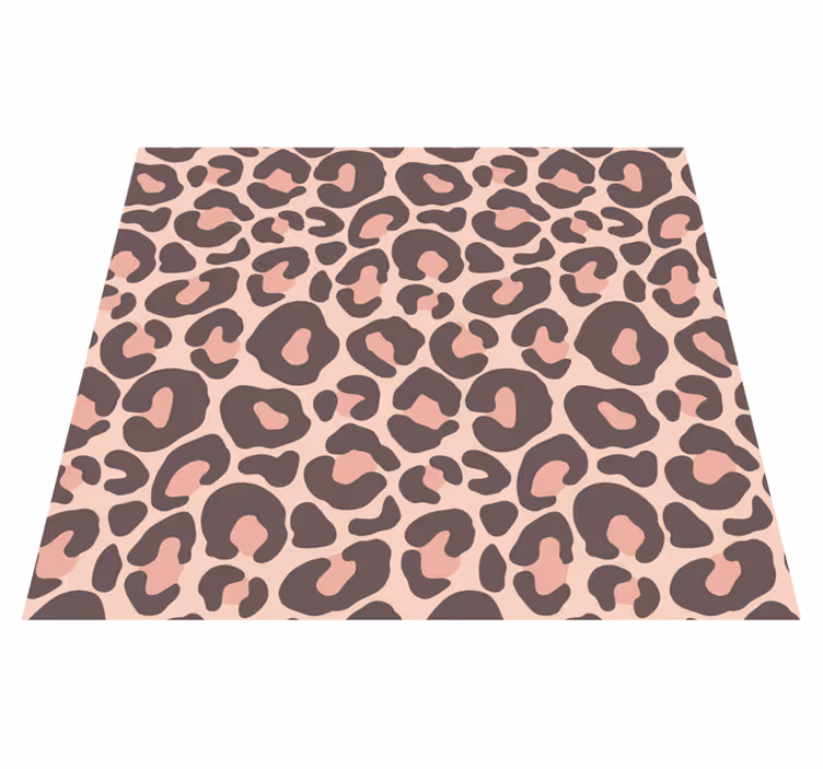 Alfombra vinílica dormitorio estampado de leopardo rosa - TenVinilo