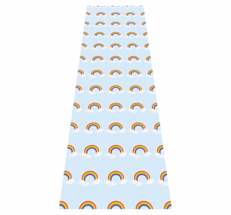 Alfombra vinílica dormitorio arcoíris y nubes coloridas - TenVinilo