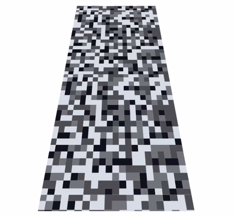 Alfombra vinílica dormitorio cuadrados grises estilo nórdico - TenVinilo
