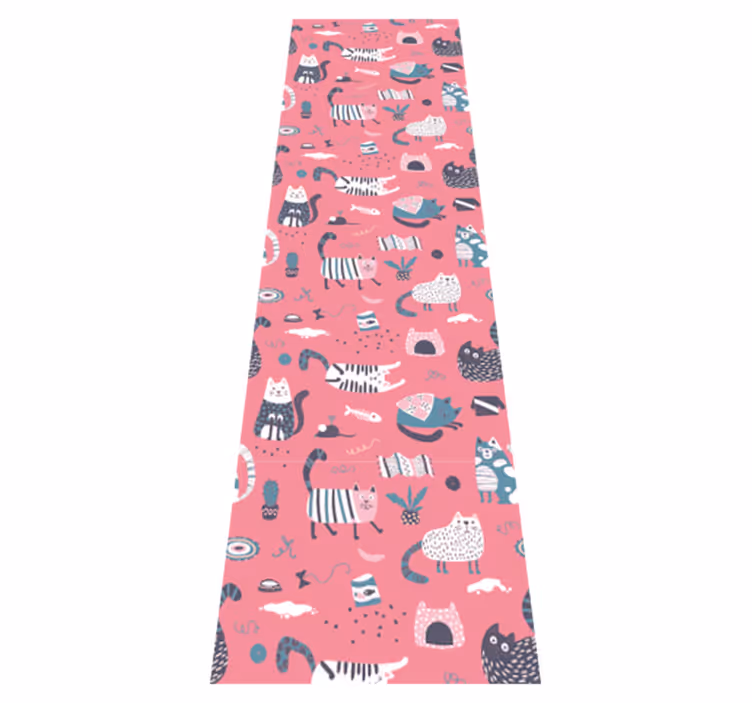 Alfombra vinílica dormitorio gatos nórdicos - TenVinilo