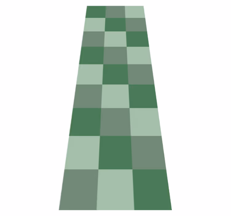 Alfombra vinílica dormitorio tonos de azulejos verdes - TenVinilo