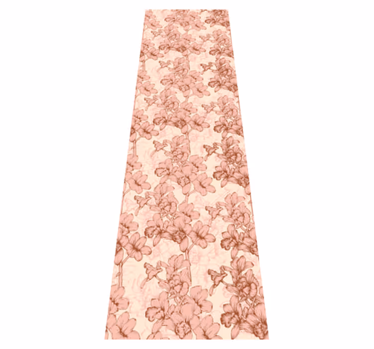 Alfombra vinílica nórdica flores 3d vintage - TenVinilo