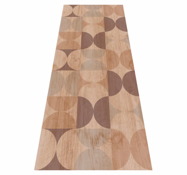 Alfombra vinílica nórdica patrón madera geométrica marrón - TenVinilo