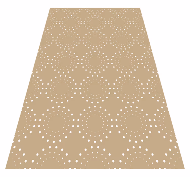 Alfombra vinílica nórdica fondo beige claro círculos blancos - TenVinilo