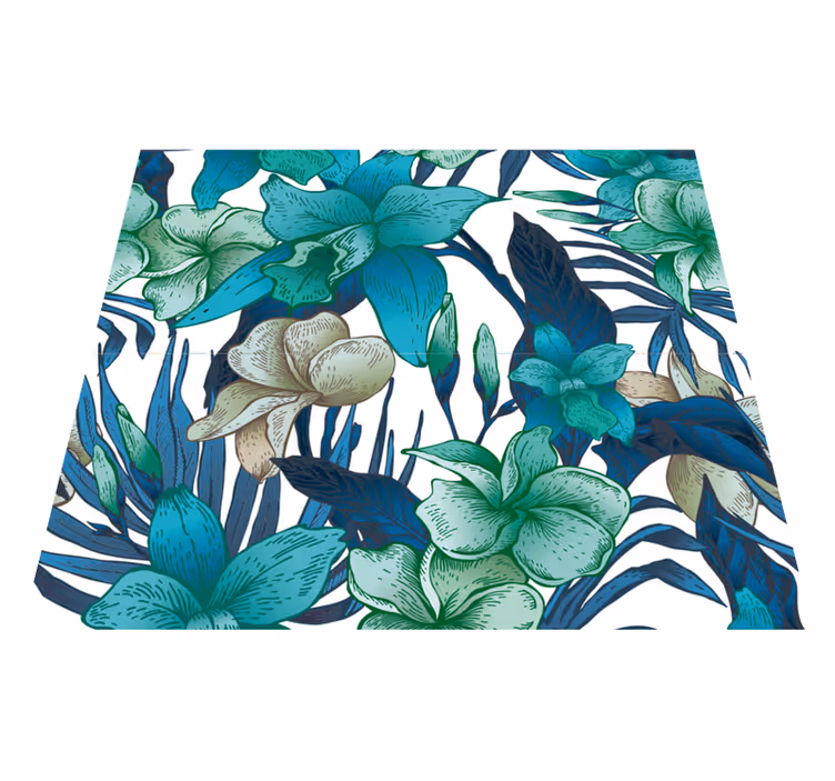Alfombra vinílica naturaleza papel tapiz tropical hojas - TenVinilo
