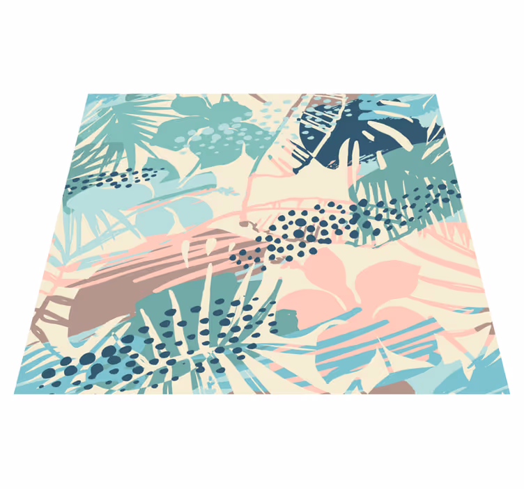 Alfombra vinílica naturaleza diseño tropical de flores - TenVinilo