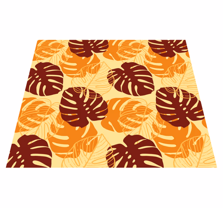 Alfombra vinílica naturaleza monstera roja y amarilla - TenVinilo