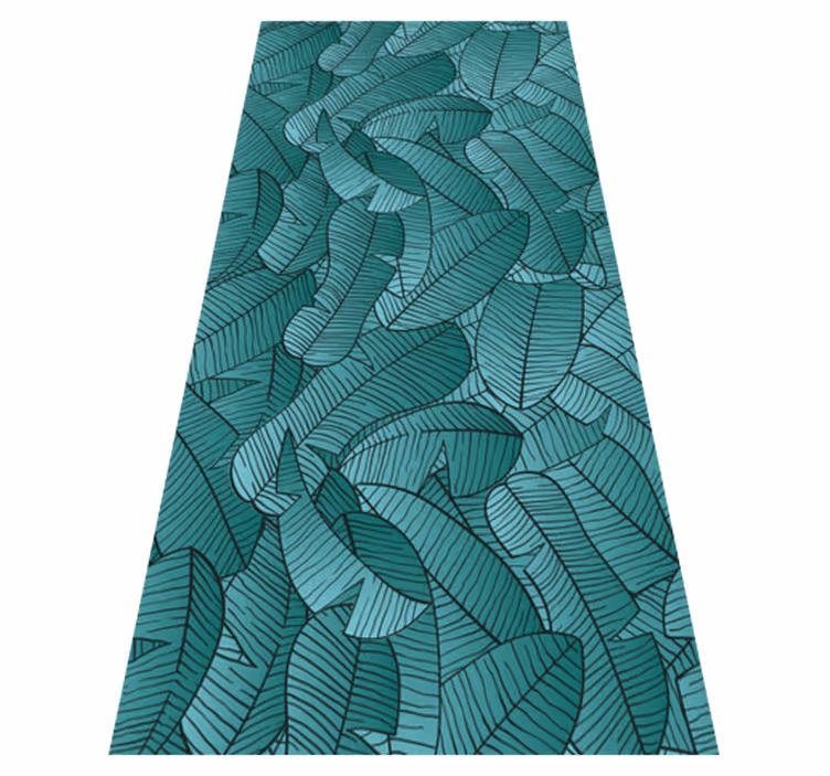 Alfombra vinílica naturaleza patrón palmera verde - TenVinilo