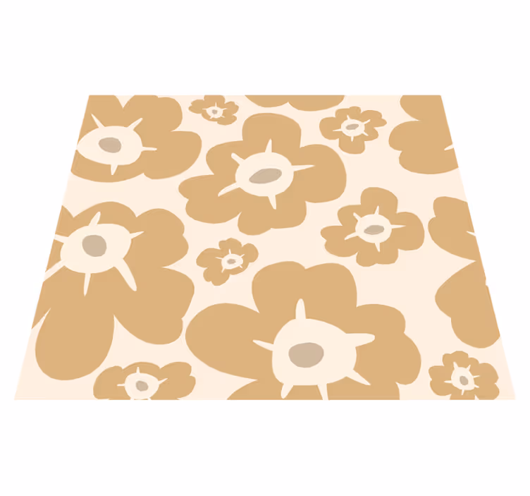 Alfombra vinílica naturaleza amapolas beiges - TenVinilo