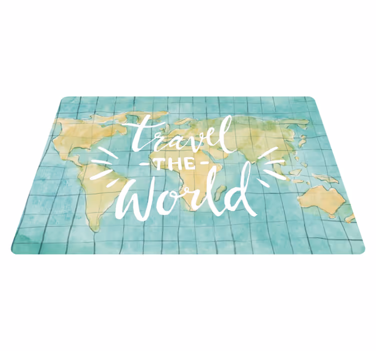 Alfombra vinílica mapamundi para viajar por el mundo - TenVinilo