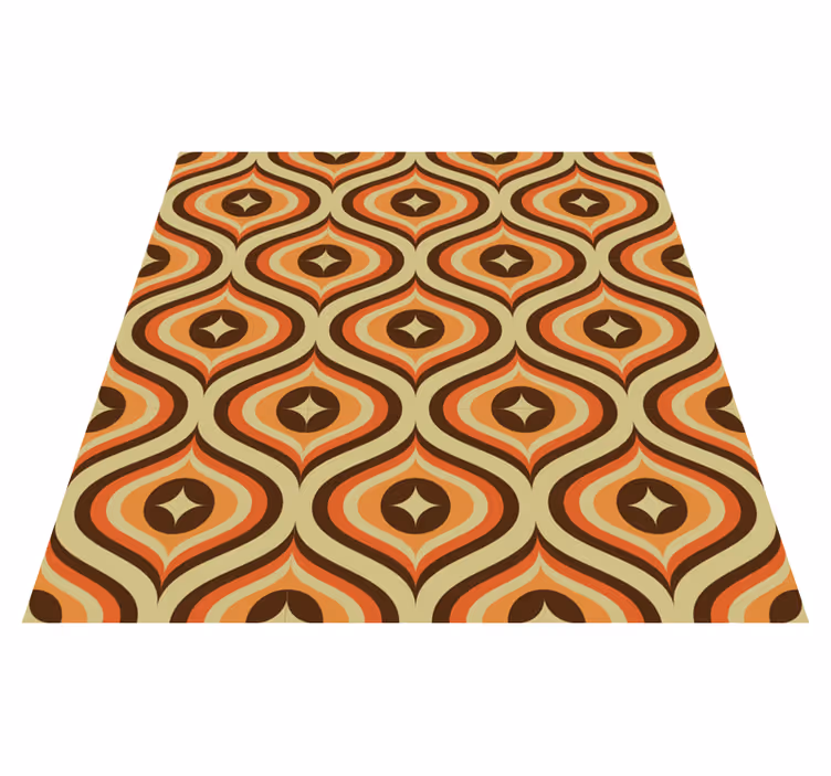 Alfombra vinílica vintage naranja y marrón retro - TenVinilo