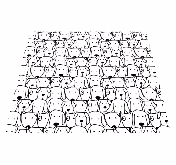 Alfombra vinílica animales patrón de perritos adorables - TenVinilo