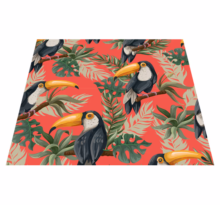 Alfombra vinílica animales toucans tropicales - TenVinilo