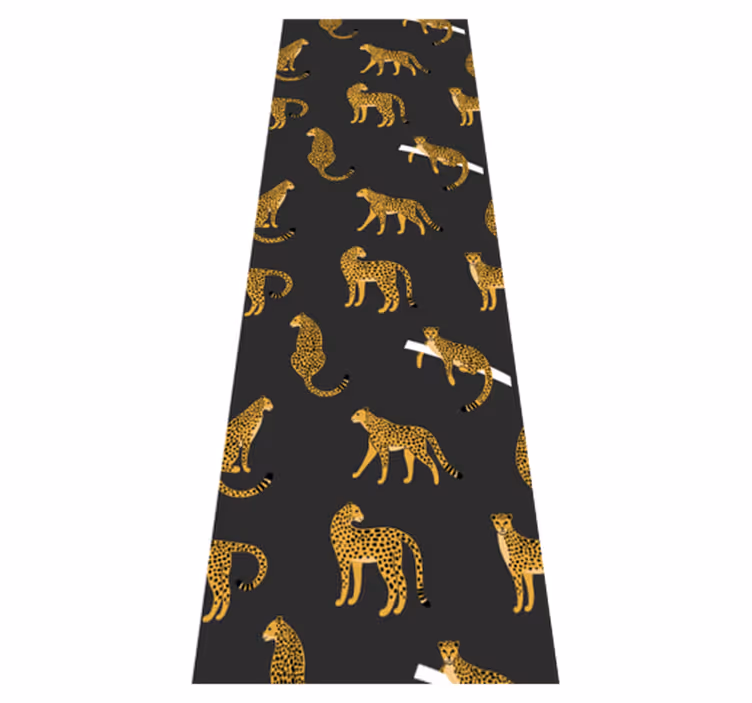 Alfombra vinílica animales leopards sobre fondo oscuro - TenVinilo