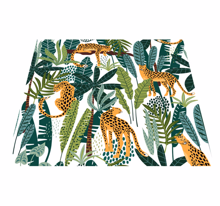 Alfombra vinílica animales diseño tropical - TenVinilo