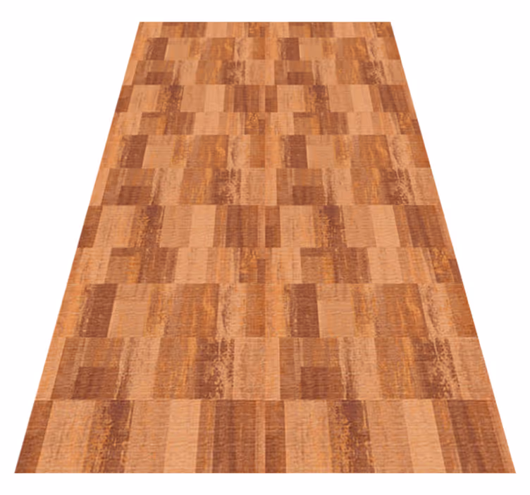 Alfombra vinílica imitación patrón de cuadrados terracota - TenVinilo