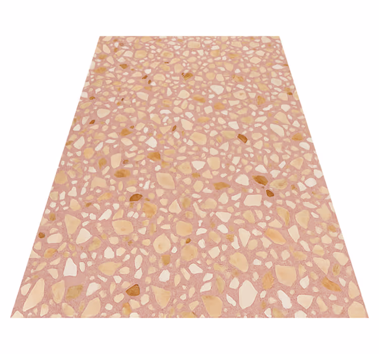 Alfombra vinílica imitación terrazzo tierra rosa - TenVinilo