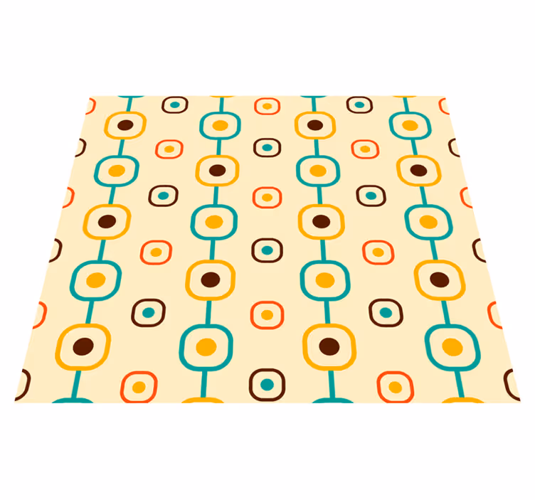 Alfombra vinílica vintage geométrica de los 60s - TenVinilo