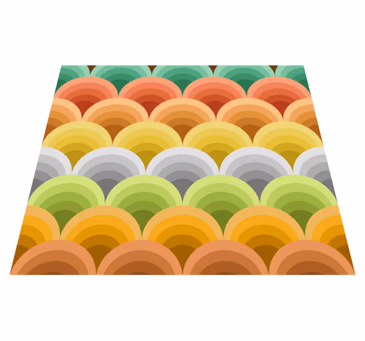 Alfombra vinílica vintage con círculos naranjas - TenVinilo