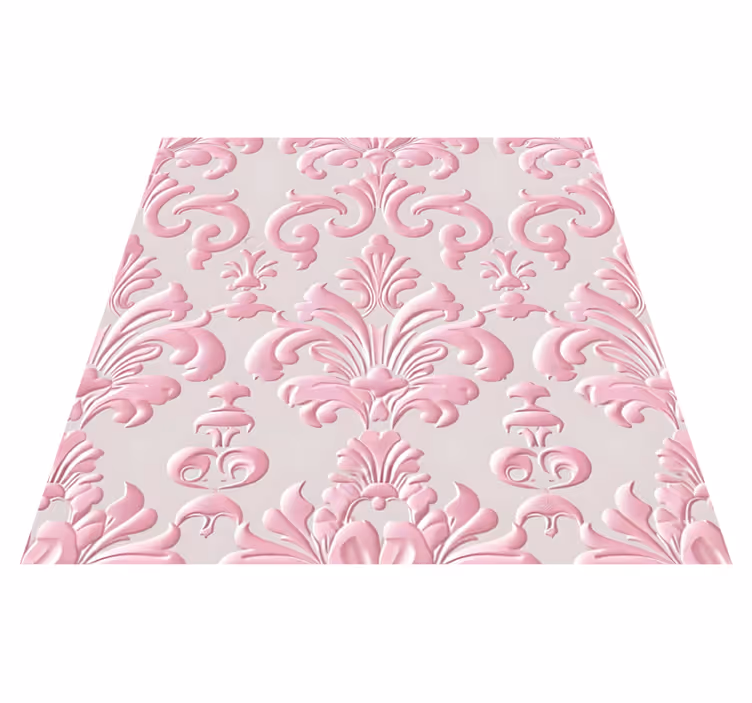 Alfombra vinílica vintage patrón rosa - TenVinilo