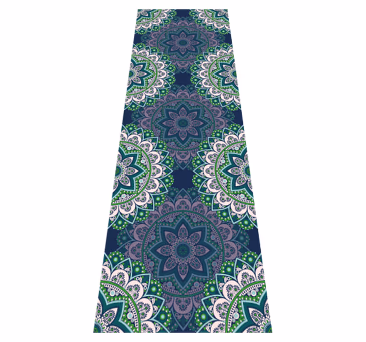 Alfombra vinílica vintage mandala de vidrio emplomado - TenVinilo