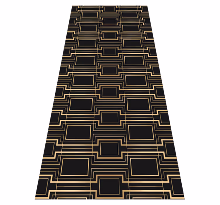 Alfombra vinílica vintage patrón de marcos dorados - TenVinilo