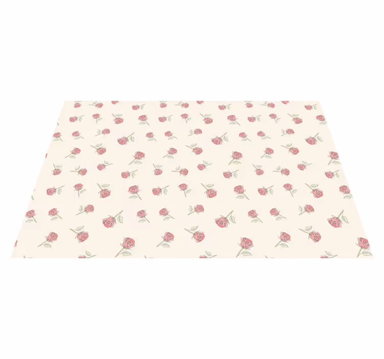 Alfombra vinílica vintage patrón de rosas románticas - TenVinilo