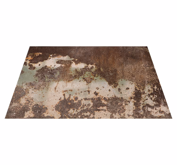 Alfombra vinílica imitación pared de metal oxidado - TenVinilo