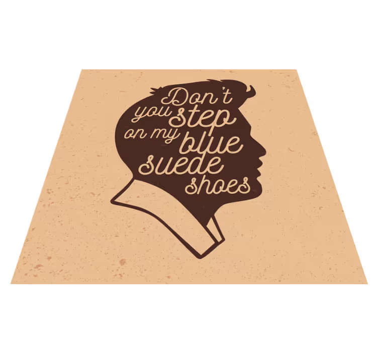 Alfombra vinílica frase zapatos de ante azul - TenVinilo