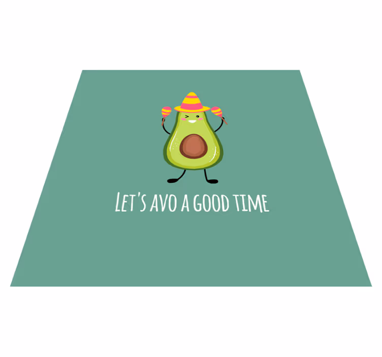 Alfombra vinílica frase con aguacates graciosos - TenVinilo