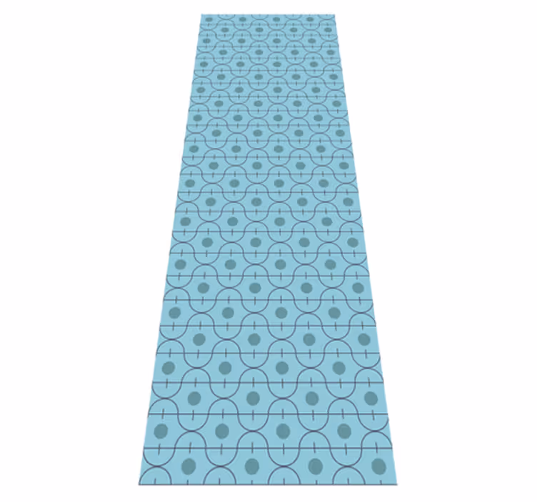 Alfombra vinílica imitación patrón japonés azul - TenVinilo