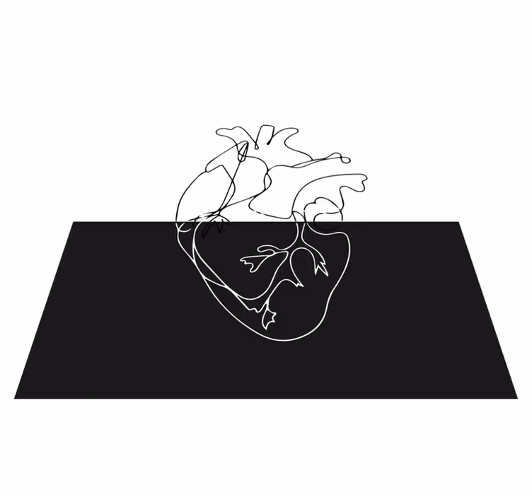 Alfombra vinílica geométrica línea de corazón geométrica - TenVinilo
