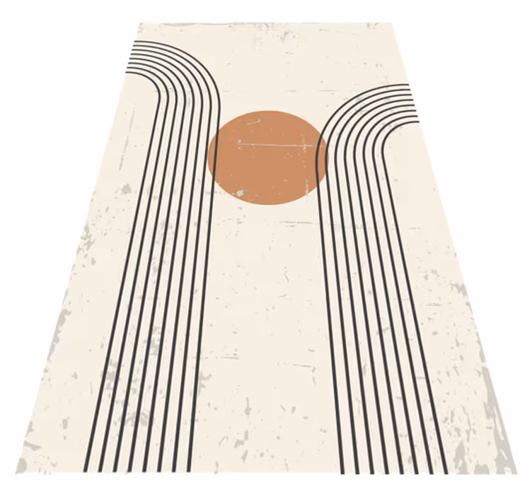 Alfombra vinílica geométrica arco medio abstracto - TenVinilo