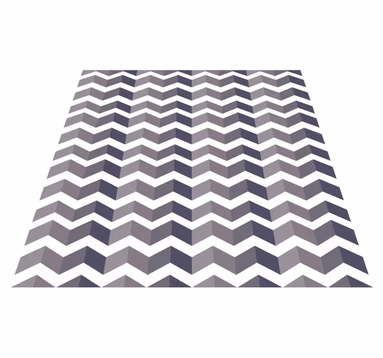 Alfombra vinílica geométrica zig zag en blanco y negro - TenVinilo