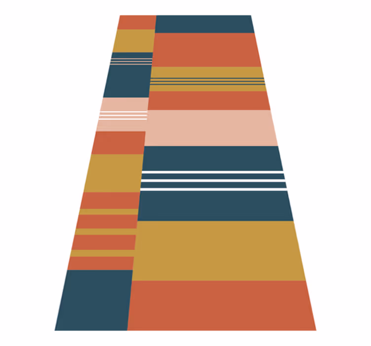 Alfombra vinílica geométrica líneas de bloques abstractos - TenVinilo
