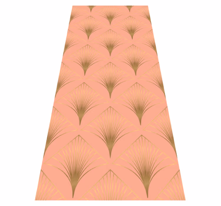 Alfombra vinílica salón patrón decorativo flechas doradas - TenVinilo