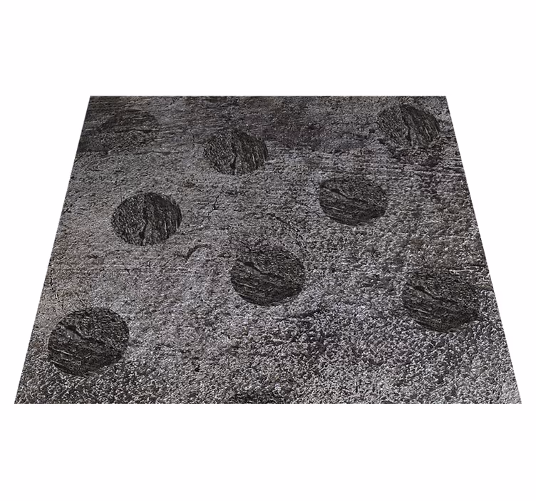 Alfombra vinílica gris motivos circulares abstractos - TenVinilo