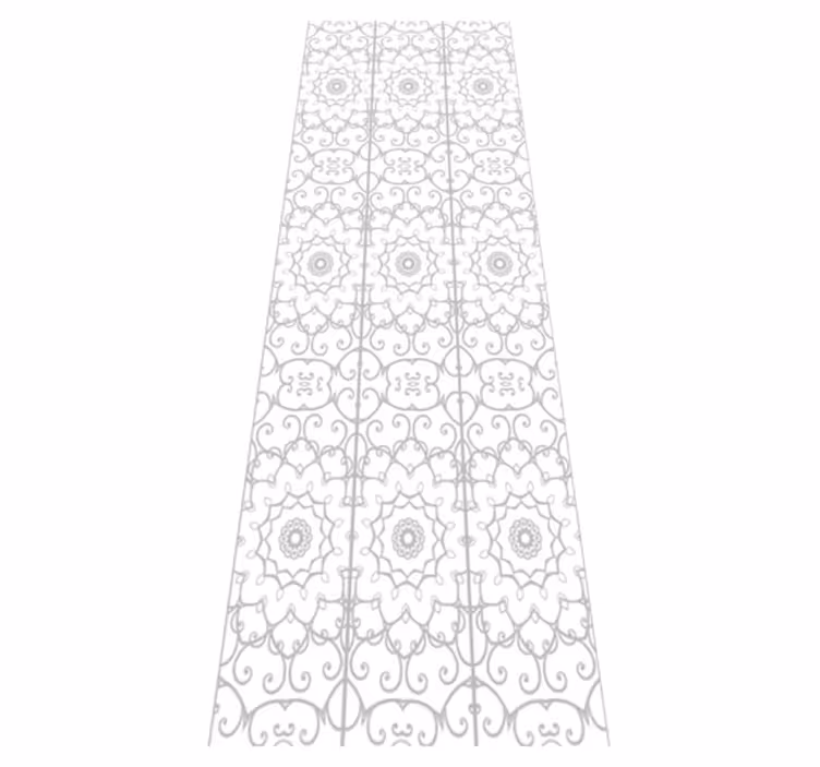 Alfombra vinílica blanca con patrón floral - TenVinilo