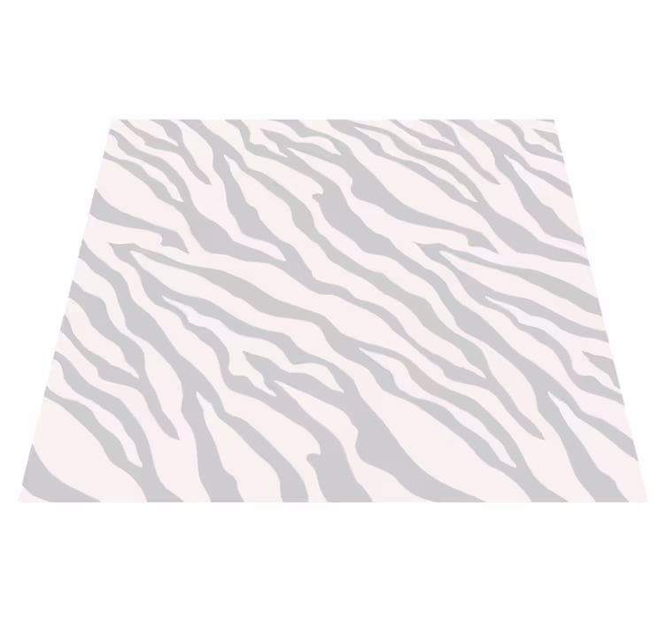 Alfombra vinílica blanca con patrón cebra gris claro - TenVinilo