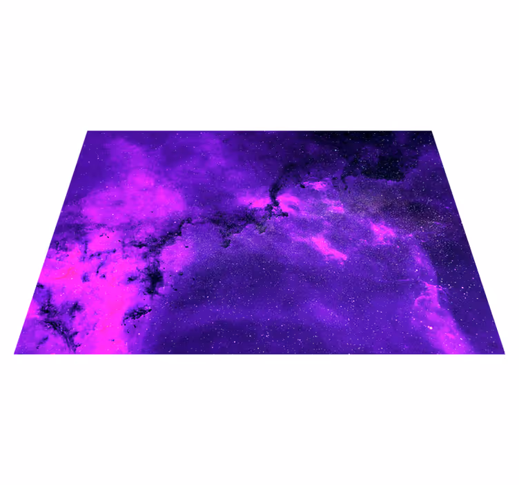 Alfombra vinílica lila nebulosa cósmica - TenVinilo