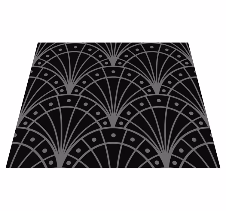 Alfombra vinilica negra estilo art déco elegante - TenVinilo