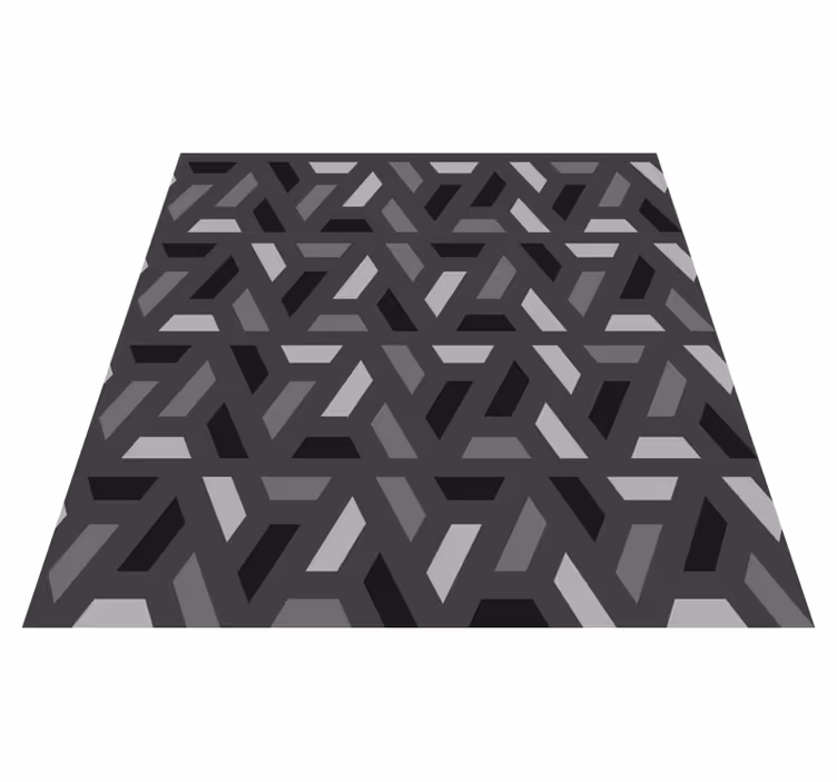Alfombra vinilica negra triángulos geométricos tonos oscuros - TenVinilo
