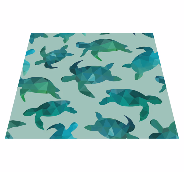 Alfombra vinílica verde tortugas verdes - TenVinilo