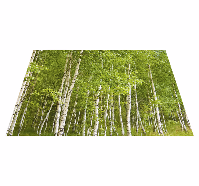 Alfombra vinílica verde Árbol de abedul - TenVinilo
