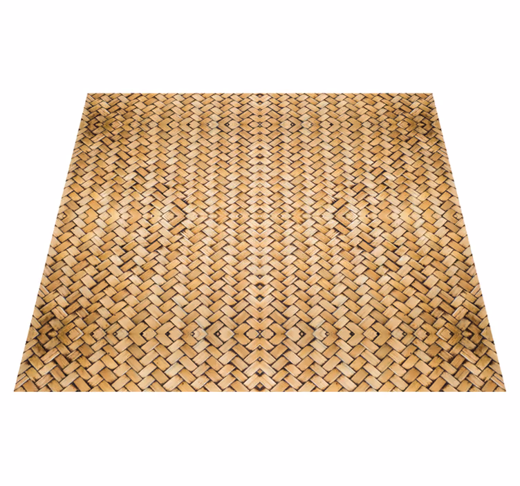 Alfombra vinílica exterior efecto bambú tejido - TenVinilo