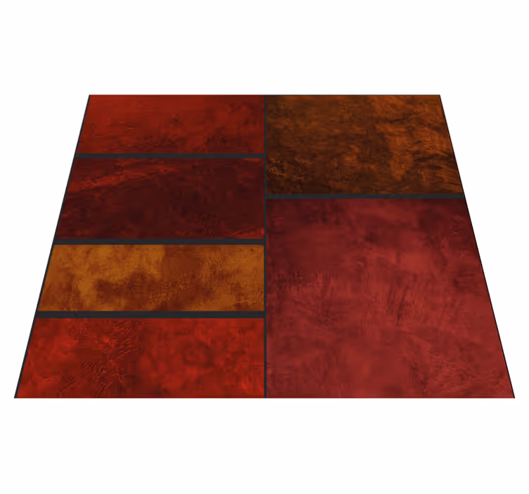 Alfombra vinílica roja diseño de parche texturizado - TenVinilo